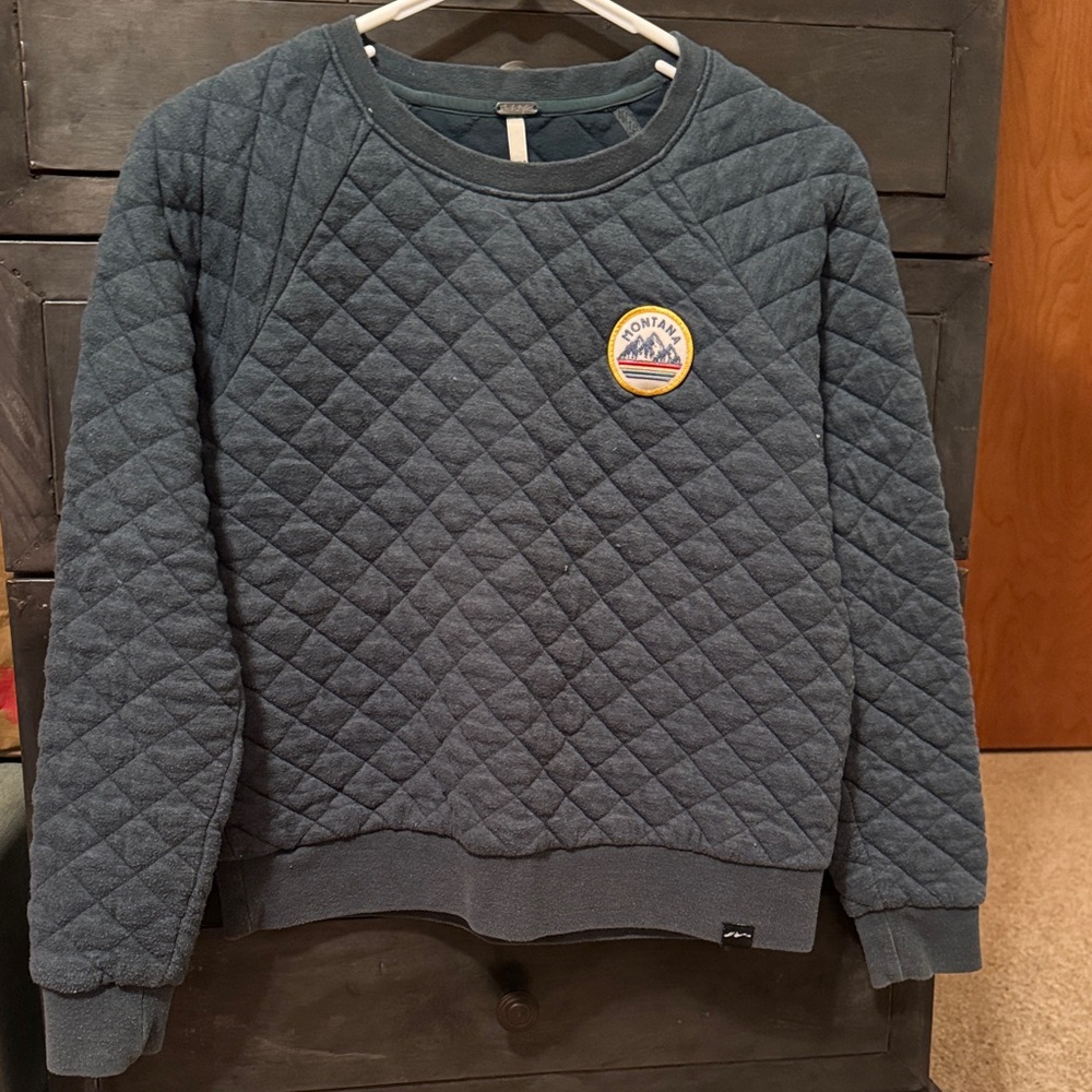 Quilted teal Montana sweatshirt